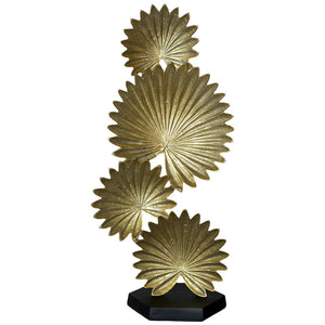 Opulent Gold 4 Fan Leaf Sculpture