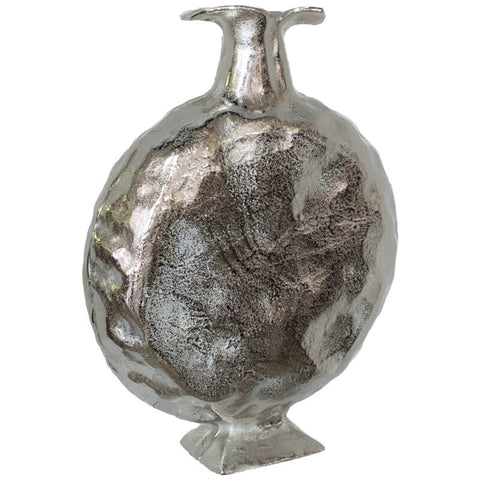 Opulent Silver Tulip Round Vase