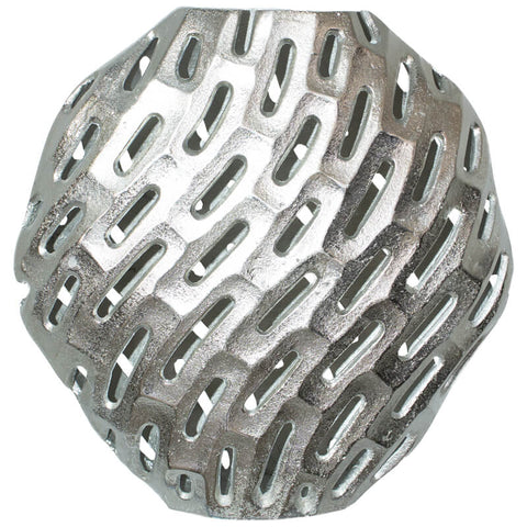 Opulent Silver Oval Chisel Vase