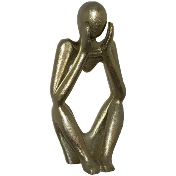 Opulent Gold Sitting Man Sculpture 21CM
