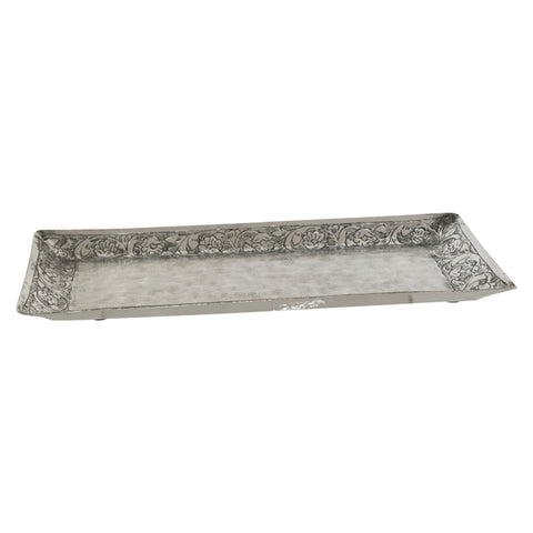 Opulent Moroccan Rectangular Plate Silver