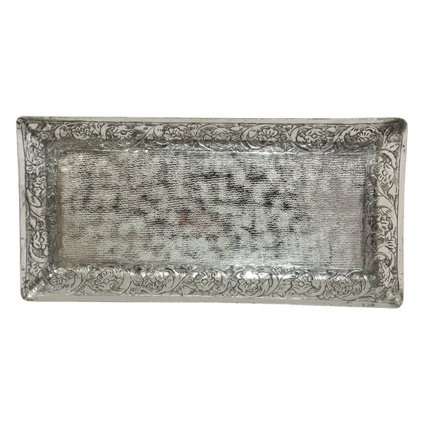 Opulent Moroccan Rectangular Plate Silver