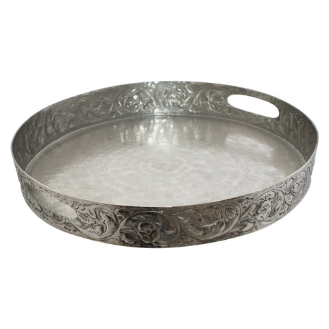 Opulent Moroccan Silver Collar Tray