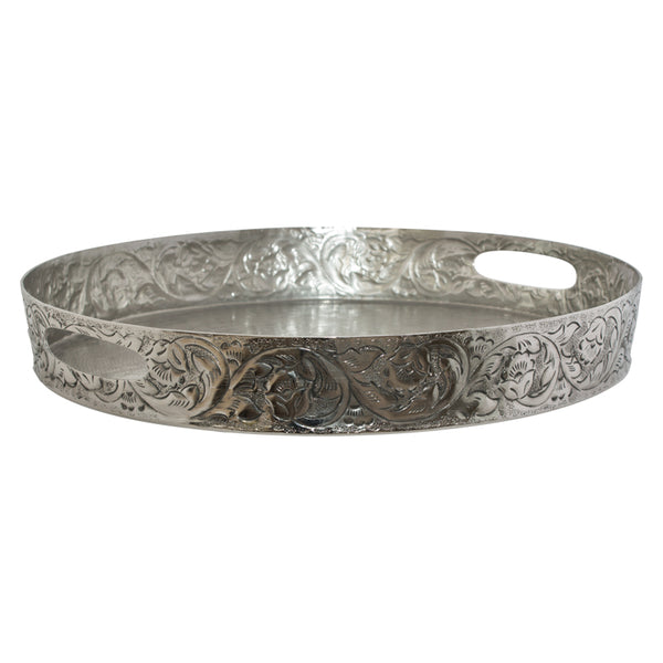 Opulent Moroccan Silver Collar Tray