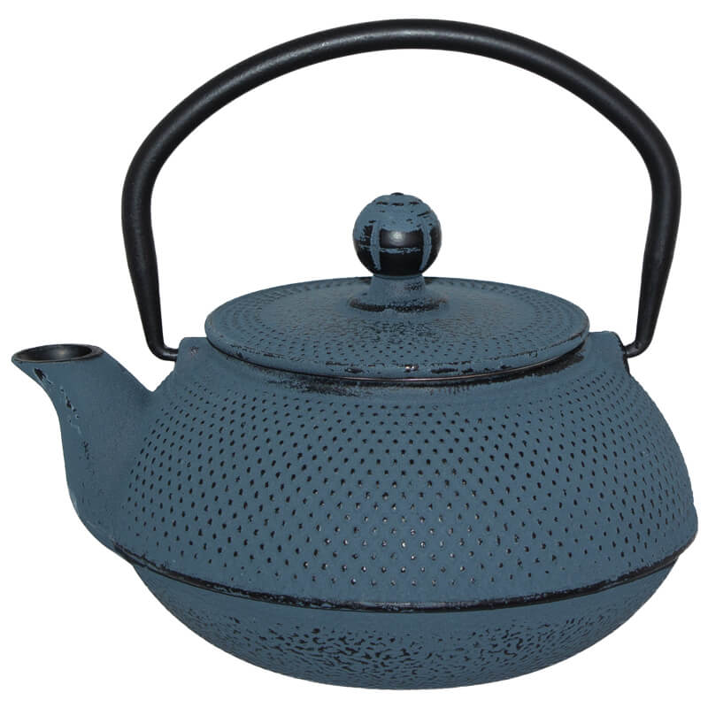 Blue Cast Iron Tea Pot