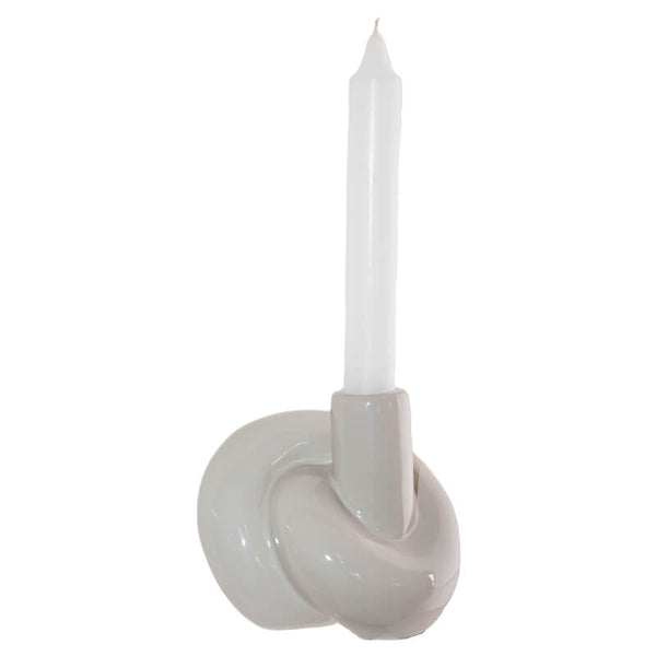 Glazed Beige Candle Holder