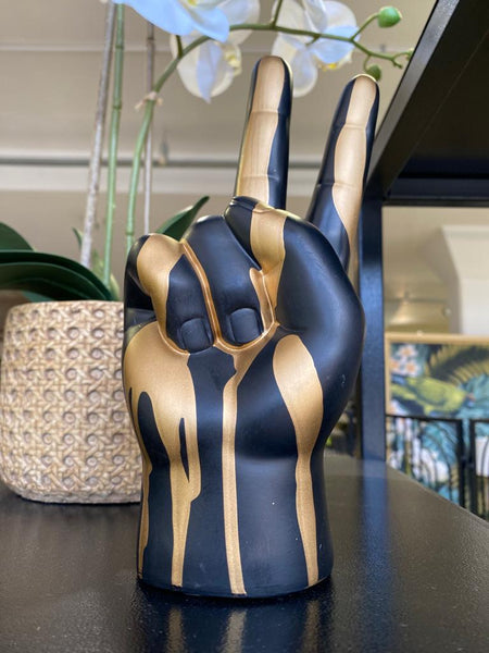 Opulent Victory Black & Gold Sculpture- 23CM