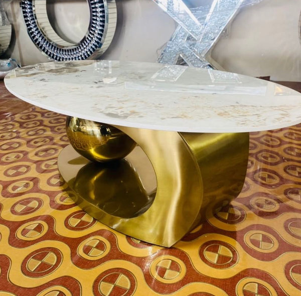 Lesedi Oval Marble Top Coffee Table