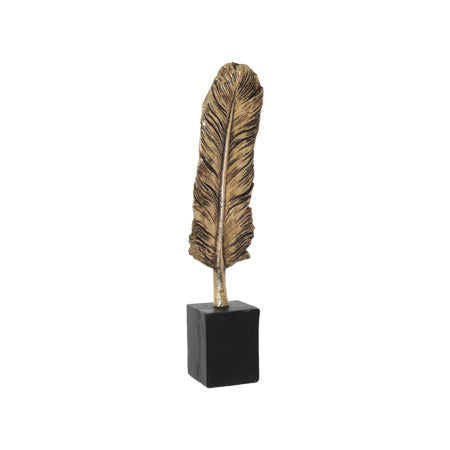Gold Feather on Plinth