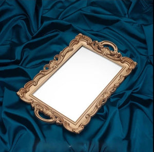 Antonette Antique Gold Mirror Handled Tray