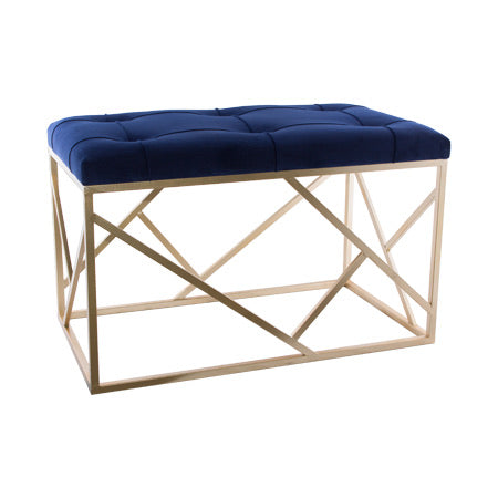 Royal Blue Velvet Long Ottoman (70x40cm)