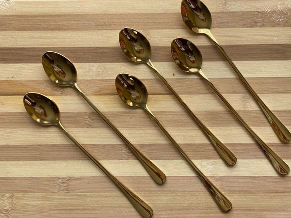 6pcs Long Stainless Steel Dessert Teaspoons