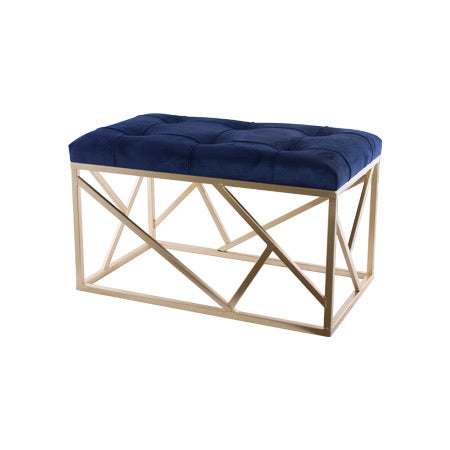 Royal Blue Velvet Long Ottoman (60x30cm)