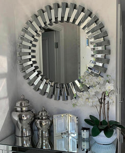 Pale Round Mirror